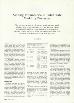 Melting Phenomena in Solid State Welding Processes
