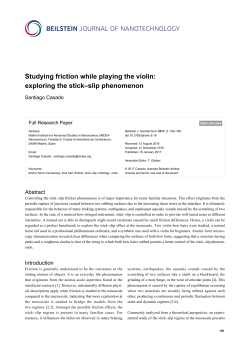 Studying friction while playing the violin: exploring - Beilstein