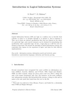 Introduction to Logical Information Systems