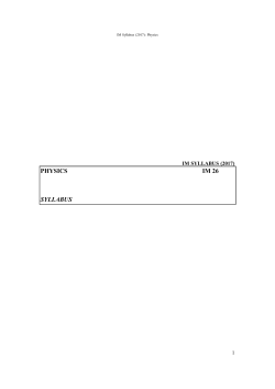 PHYSICS IM 26 SYLLABUS