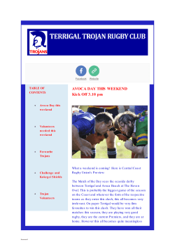 AVOCA DAY THIS WEEKEND Kick Off 3.10 pm