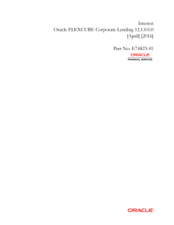 Interest Oracle FLEXCUBE Corporate Lending 12.1.0.0.0 [April