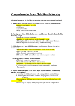 Comprehensive Exam Child Health Nursing