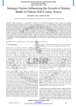 Strategic Factors Influencing the Growth of Islamic Banks in Nakuru