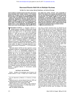 Shortened Platelet Half-life in Multiple Myeloma