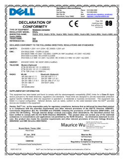 DECLARATION OF CONFORMITY