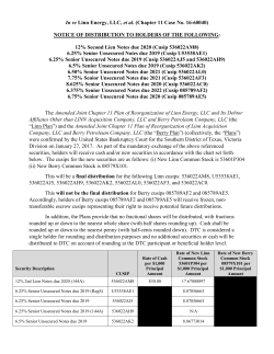 Notice of Distribution to Noteholders - Cases