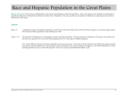 Race and Hispanic Population in the Great Plains