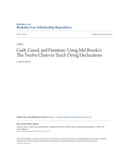 Guilt, Greed, and Furniture - Berkeley Law Scholarship Repository