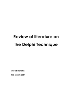 Review of literature on the Delphi Technique