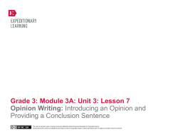 Grade 3: Module 3A: Unit 3