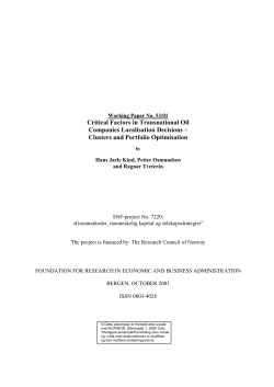 Critical Factors in Transnational Oil Companies Localisation