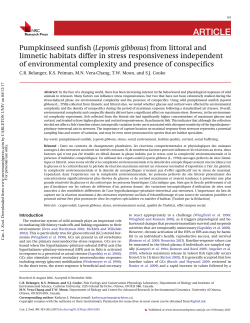 Pumpkinseed sunfish (Lepomis gibbosus) from littoral and limnetic