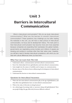 Unit 3 Barriers in Intercultural Communication