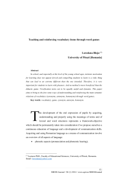 predarea şi fixarea vocabularului prin jocuri de cuvinte