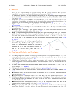 22.2 Reflection 22.4 Total Internal Reflection and Fiber Optics