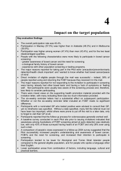 Impact on the target population