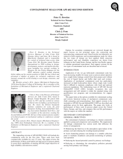 containment seals for api 682 second edition