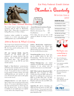 Newsletter - Cal Poly Federal Credit Union