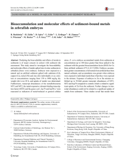 Bioaccumulation and molecular effects of sediment