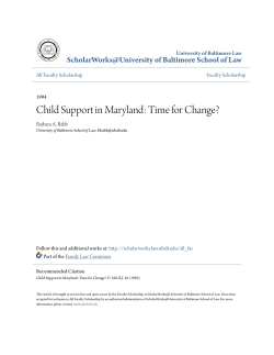 Child Support in Maryland: Time for Change?