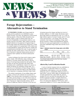 Forage Rejuvenation - Alternatives to Stand Termination