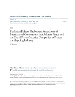 Blackbeard Meets Blackwater - Digital Commons @ American