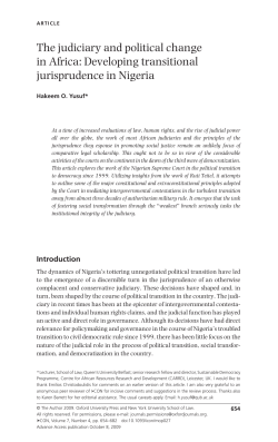 The judiciary and political change in Africa