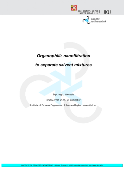 Organophilic nanofiltration to separate solvent mixtures