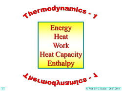 Energy Heat Work Heat Capacity Enthalpy