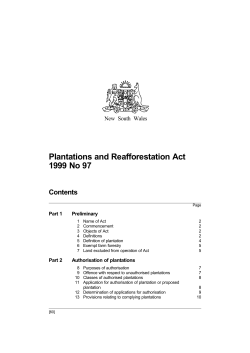 Plantations and Reafforestation Act 1999 No 97