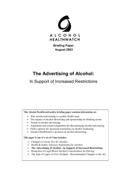 The Advertising of Alcohol