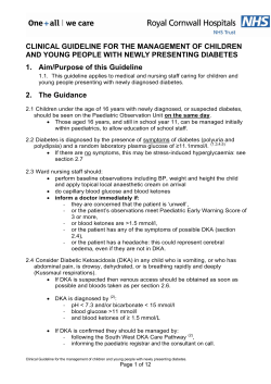 Diabetes - Clinical Guideline for the Management Of Children And