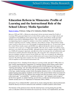 Education Reform in Minnesota - American Library Association