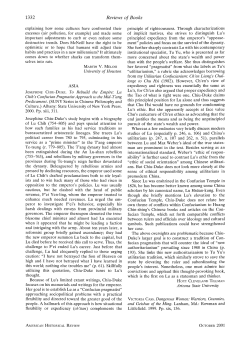 Josephine Chiu-Duke. TO Rebuild the Empire: Lu Chih`s Confucian