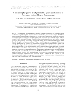A molecular phylogenetic investigation of the genera closely related