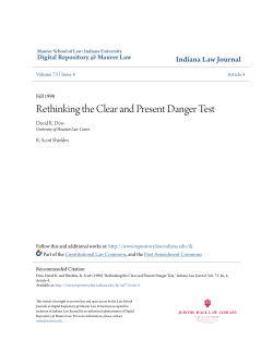 Rethinking the Clear and Present Danger Test