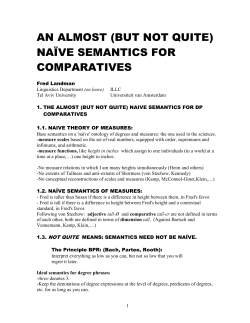 3. An almost (but not quite) na&iuml;ve semantics for comparatives