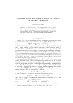 SOME REMARKS ON THE INTEGRAL HODGE REALIZATION OF