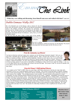 2017 Newsletter - Walk to Emmaus Ireland