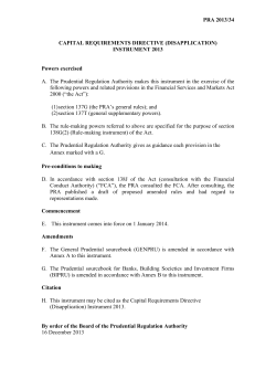 Capital Requirements Directive (Disapplication) Instrument 2013