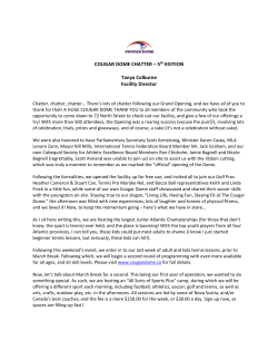 COUGAR DOME CHATTER &ndash; 5th EDITION Tanya Colburne Facility
