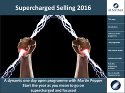 Supercharged Selling 2016