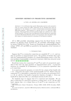 Einstein metrics in projective geometry