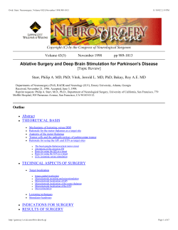 Ablative Surgery and Deep Brain Stimulation for