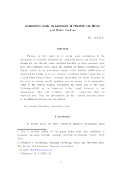 Comparative Study on Liberalism of Friedrich von Hayek and Walter