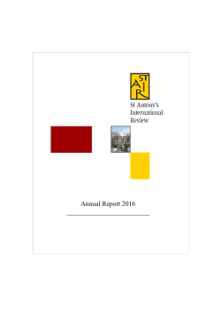 Annual Report 2016 - St Antony`s International Review