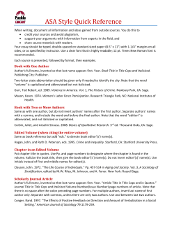 ASA Writing Style - Pueblo Community College