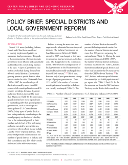 POLICy BRIEF: SPECIaL DIStRICtS aND LOCaL GOvERNMENt
