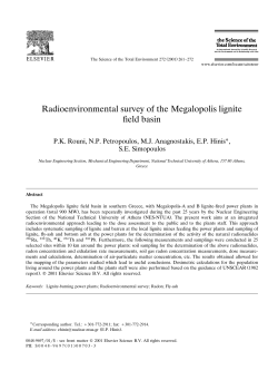Radioenvironmental survey of the Megalopolis lignite field basin
